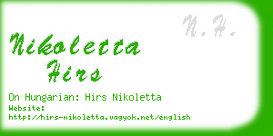 nikoletta hirs business card